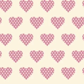 Polka dot hearts Stock Illustration