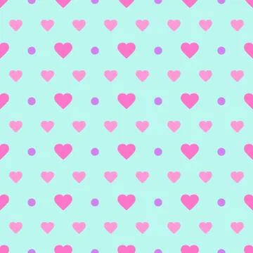 Polka Dot &amp; Hearts Stock Illustration