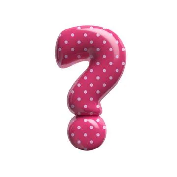 Polka dot interrogation point - 3d pink retro symbol - Suitable for Fashio... Stock Photos