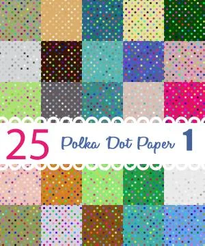 Polka dot paper. Set of 25 seamess patterns Illustrazione stock