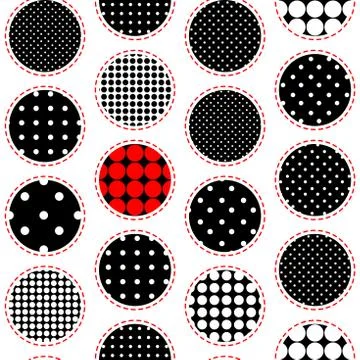 Polka dot patchwork pattern Stockillustratie