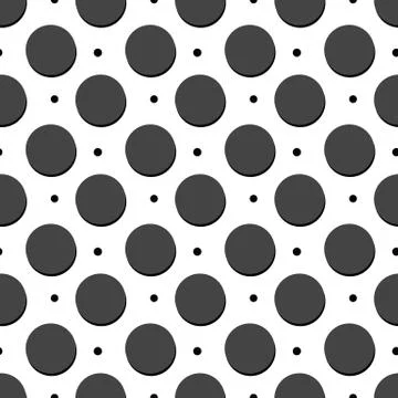 Polka dot pattern in black and white, vector design Stock Illustration