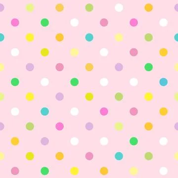 Polka Dot pattern, colorful seamless texture Stock Illustration