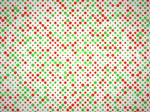 Polka dot pattern with green and red circles 스톡 일러스트