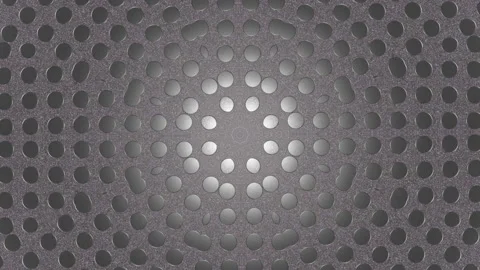 Polka dot pattern kaleidoscope, scratched metal aluminium foil texture, slow 스톡 동영상 236586362