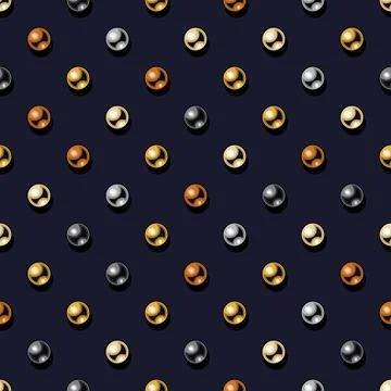 Polka dot pattern with metallic buttons Stock Illustration