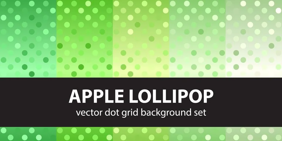 Polka dot pattern set "Apple Lollipop". Vector seamless geometric dot backgro 스톡 일러스트