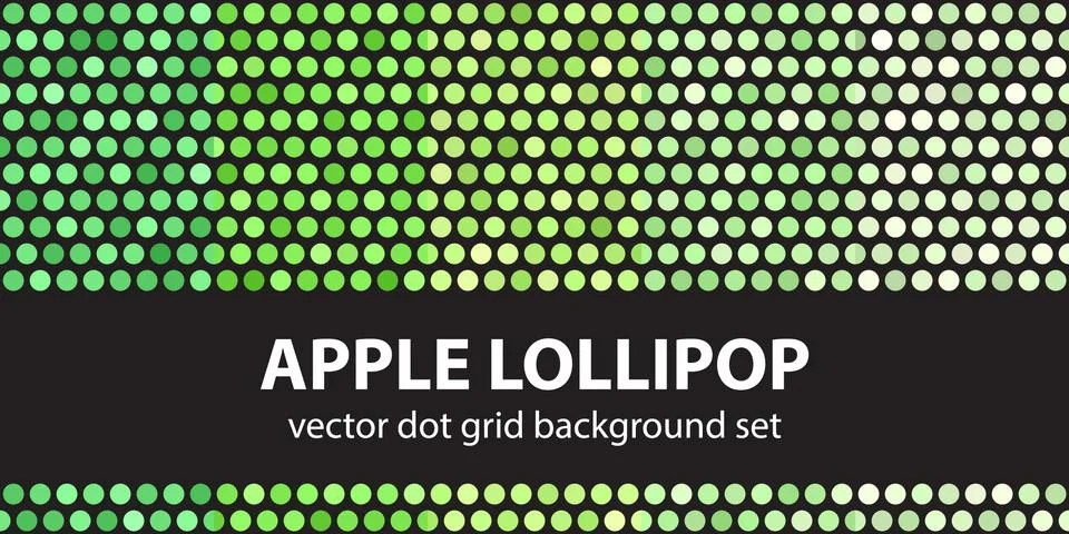 Polka dot pattern set "Apple Lollipop". Vector seamless geometric backgrounds Stock Illustration