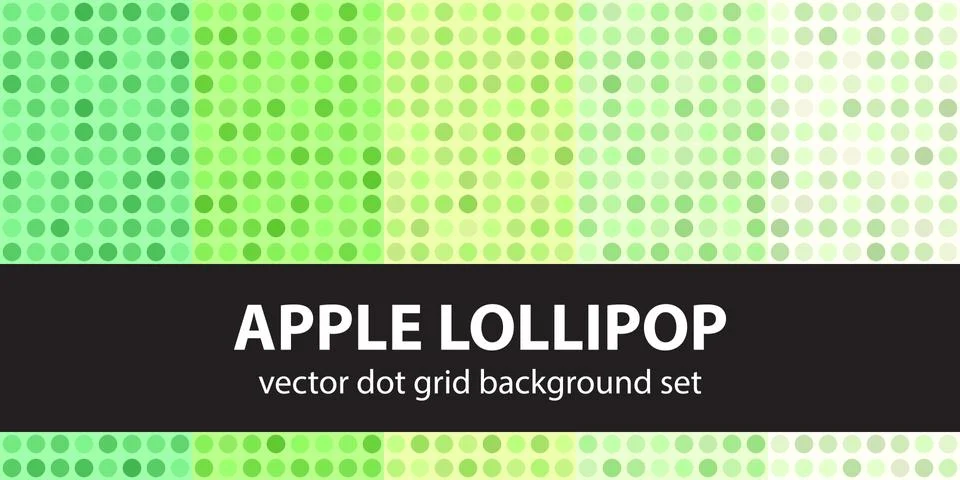 Polka dot pattern set "Apple Lollipop". Vector seamless geometric dot backgro Stock Illustration