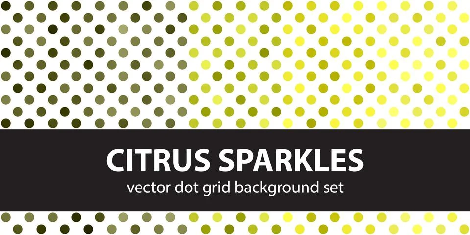Polka dot pattern set "Citrus Sparkles". Vector seamless geometric background Stock Illustration