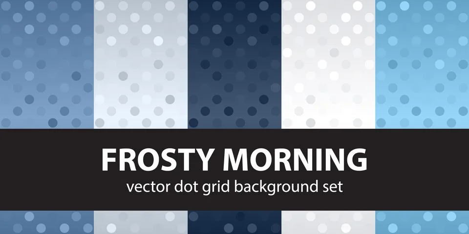 Polka dot pattern set Frosty Morning. Vector seamless geometric dot backgroun Stock Illustration