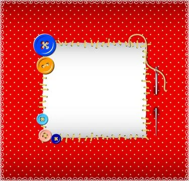 Polka dot pattern with stitched buttons Stock Illustration