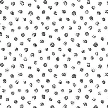 Polka dot pattern vector illustration in hand drawn style. イラスト素材