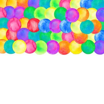 Polka dot pattern. Watercolor rainbow colored confetti イラスト素材