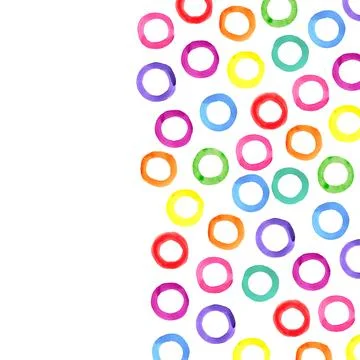 Polka dot pattern. Watercolor rainbow colored confetti イラスト素材
