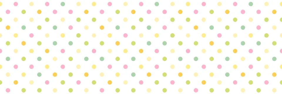 Polka Dot pattern web banner, colorful seamless texture Stock Illustration