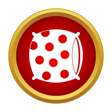 Polka dot pillow icon representing comfort and sleep Stock Illustration