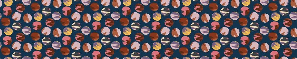 Polka Dot Playful Vector Border Texture. Modern Geometric Hand Drawn Circle Stock Illustration