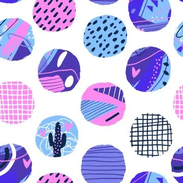 Polka dot seamless pattern. Abstract textured circle elements. Modern vector Stock Illustration