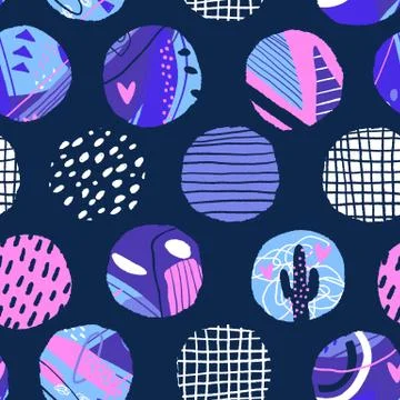 Polka dot seamless pattern. Abstract textured circle elements. Modern vector Stock Illustration