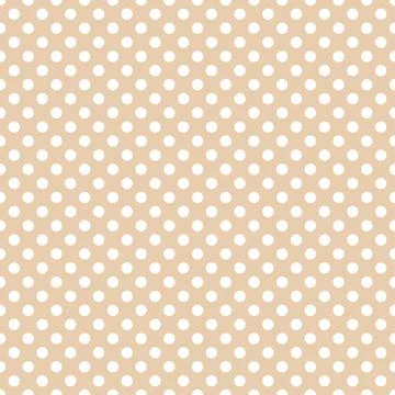 Polka dot seamless pattern. Beige and white repeated background. Swatch template Stock Illustration
