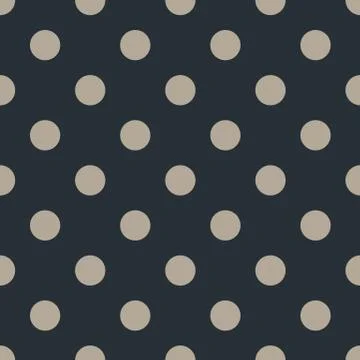 Polka dot seamless pattern on black background. Vector Illustration. 스톡 일러스트