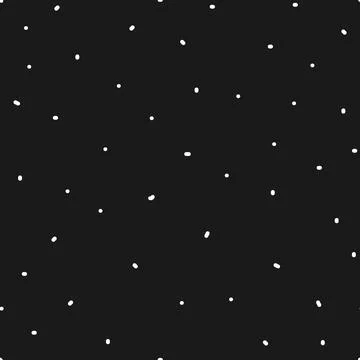 Polka dot seamless pattern on black background. Vector scandinavian children  Stock Illustration