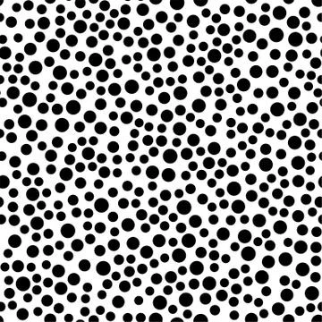 Polka dot seamless pattern in flat simple style. Vector spot texture with black Stock Illustration