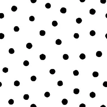 Polka dot seamless pattern in hand draw style. Vector spot texture with black Stockillustratie