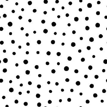 Polka dot seamless pattern in hand draw style. Vector spot texture with black イラスト素材