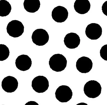 Polka dot seamless pattern in hand draw style. Vector spot texture with black Illustrazione stock