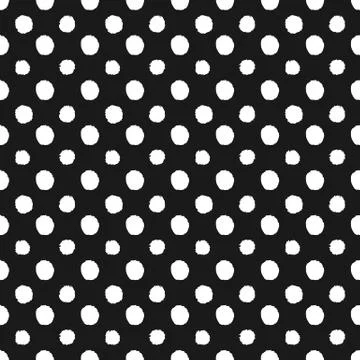 Polka dot seamless pattern in hand drawn style Stock Illustration