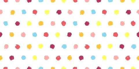 Polka dot seamless pattern with hand painted circles Illustrazione stock