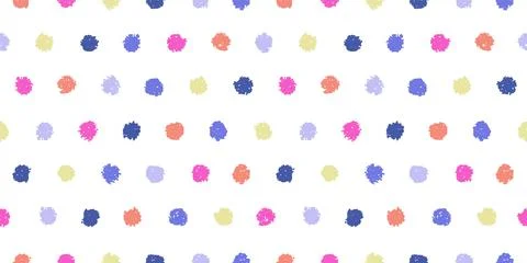 Polka dot seamless pattern with hand painted circles イラスト素材