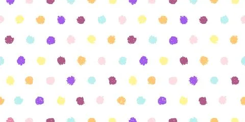 Polka dot seamless pattern with hand painted circles 스톡 일러스트