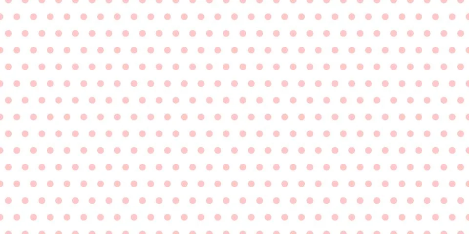 Polka dot seamless pattern. Pink repeated dots on white background. Swatch Stock Illustration