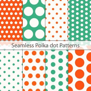Polka dot seamless pattern set. Cute abstract simple background Stockillustratie
