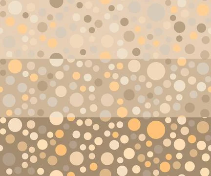 Polka dot seamless pattern set in brown and beige pastel colors. 3 wide Stock Illustration