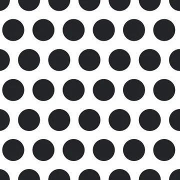 Polka dot seamless pattern. Vector abstract background with circle shapes, black Stock Illustration