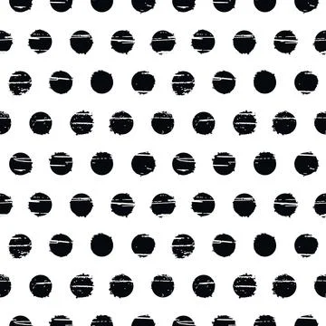 Polka dot seamless pattern. Vector grunge texture with circles. Stock Illustration