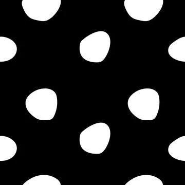 Polka dot seamless pattern vector background template. Black and white textil Stock Illustration
