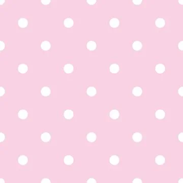 Polka dot seamless pattern vector. White dots on pink background. Good for Illustrazione stock