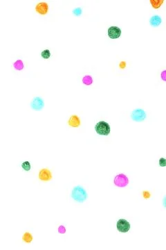 Polka Dot Spotty Circle Spots In Childlike Felt Tip Pen Rainbow Background Stock Photos