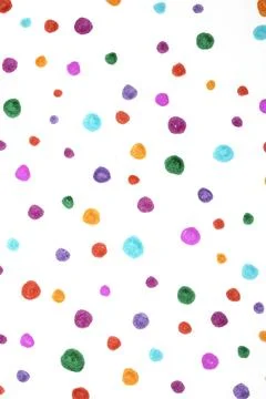 Polka Dot Spotty Circle Spots In Childlike Felt Tip Pen Rainbow Background Stock Photos