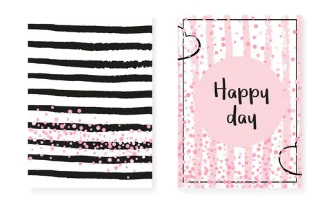 Polka Dot Texture. Pink Romantic Art. Stripe Stock Illustration