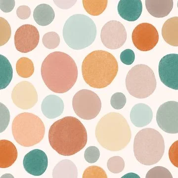 Polka dot watercolor repeat pattern Polka dot watercolor gouache repeat pa... Stock Photos