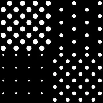 Polka dots black white pattern set Stock Illustration