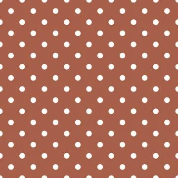 Polka dots on brown background retro seamless vector pattern Stock Illustration