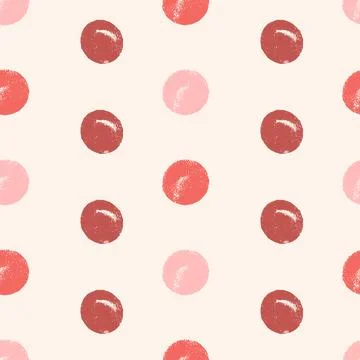 Polka dots coquette seamless pattern. Crayon feminine endless background. Naive Illustrazione stock