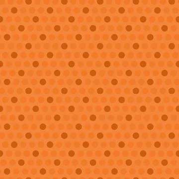Polka dots on orange background, Polka dot seamless pattern for wallpaper, wr Illustrazione stock